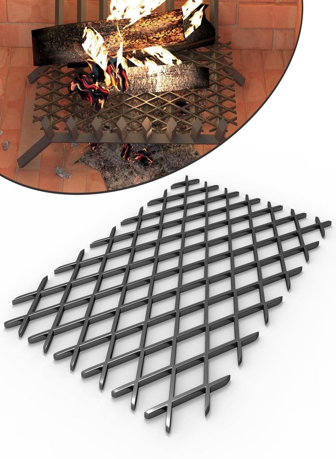 Powrocket Fireplace Grate Ember Retainer 12 x 7.5 Inch,Heavy Duty Solid Steel,Add Support to Fire Logs on Grate,Suitable for Most Indoor Fireplace and Outdoor Fire Pit - Image 1